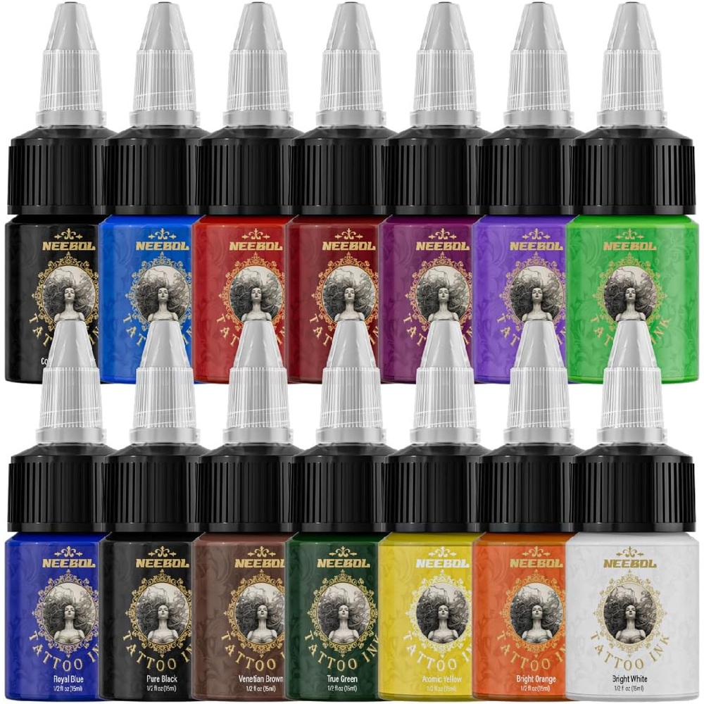 타투 전문가용 타투잉크 14색 세트 15ml 바디메이크업 할로윈 아티스트 14색 세트 (15ml) - 상품 이미지