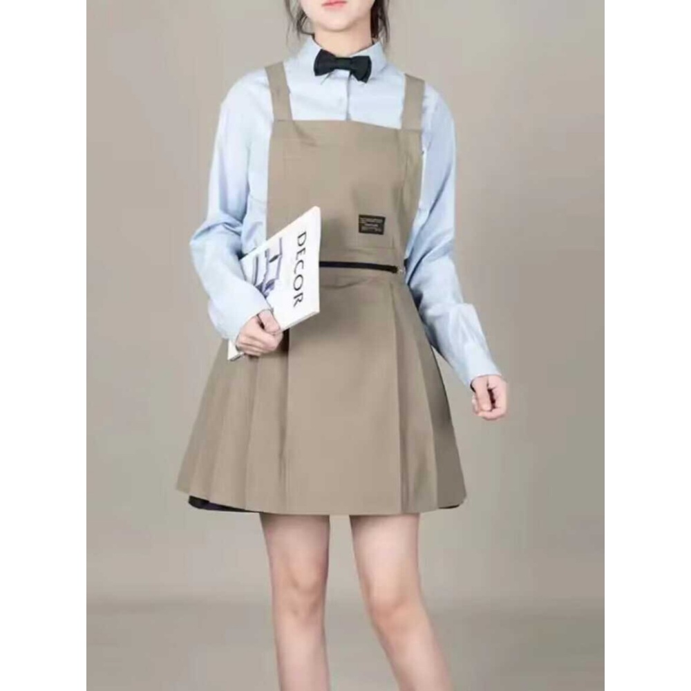 미용 앞치마 미용실 apron 가운 원피스 유니폼 캔버스 네일샵 카페 헤어 파란색 조끼 1개 - 상세 이미지 2