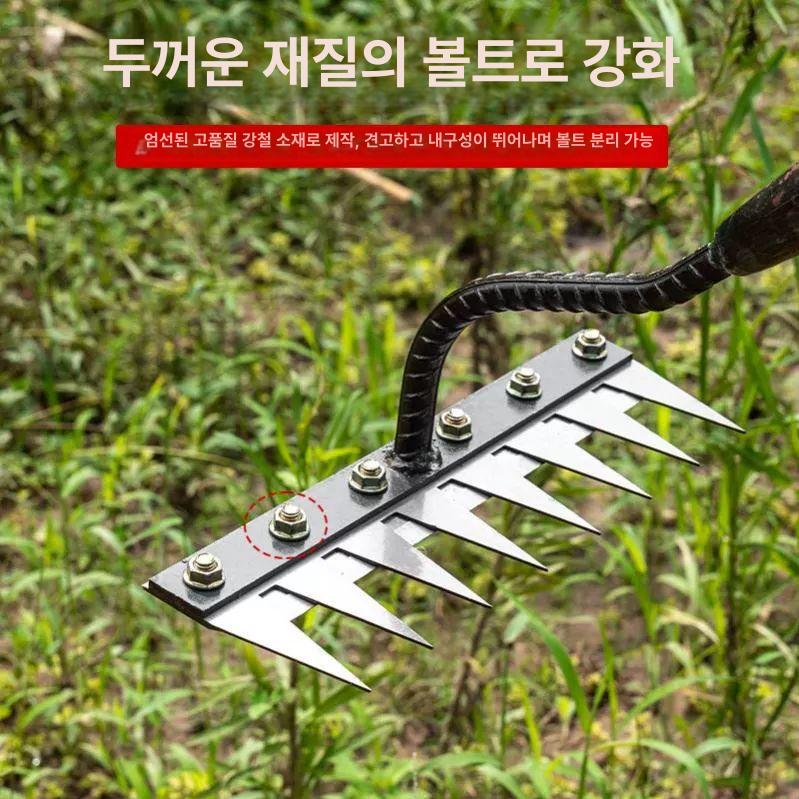잡초 제거 호미 잔디 지렛대 쇠스랑 텃밭 김매기 망간강 장대 뽑기 화단 풀뽑는도구 괭이 분리형 5개 괭이 - 상세 이미지 4