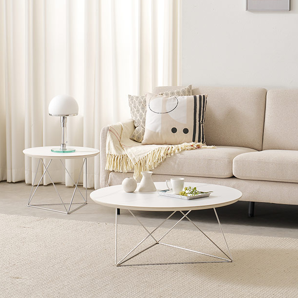 원형거실테이블 800 화이트 세라믹 마블 탁자 쇼파 좌탁