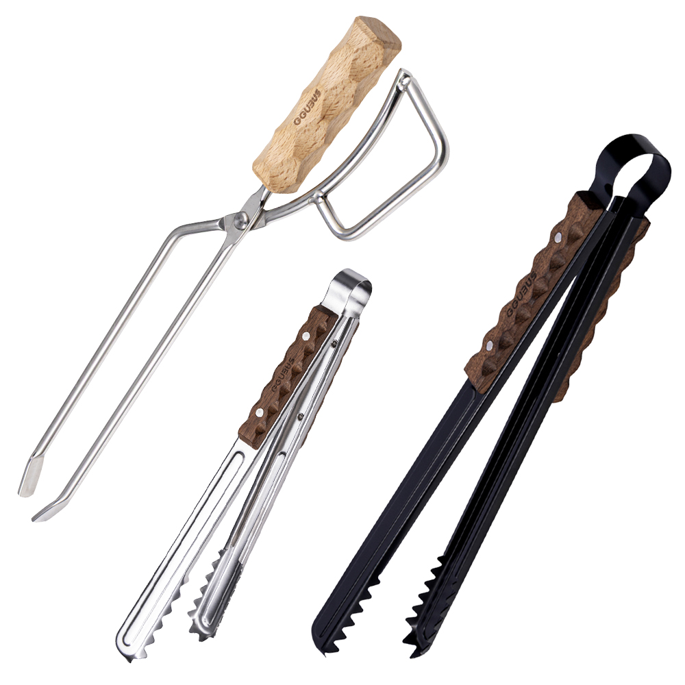 꾸버스 캠핑 집게 숯 장작 바베큐 화로 BBQ 블랙 티타늄 캠핑용품 샤크 그리퍼 42cm - 상세 이미지 4