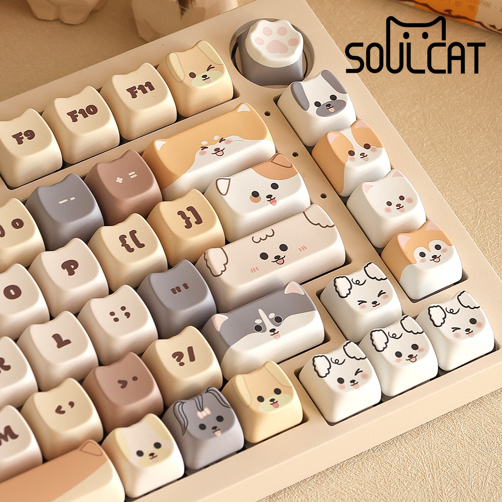 Soulcat PBT 귀여운 예쁜 체리 키캡 쫑긋 강아지 - 메인 이미지