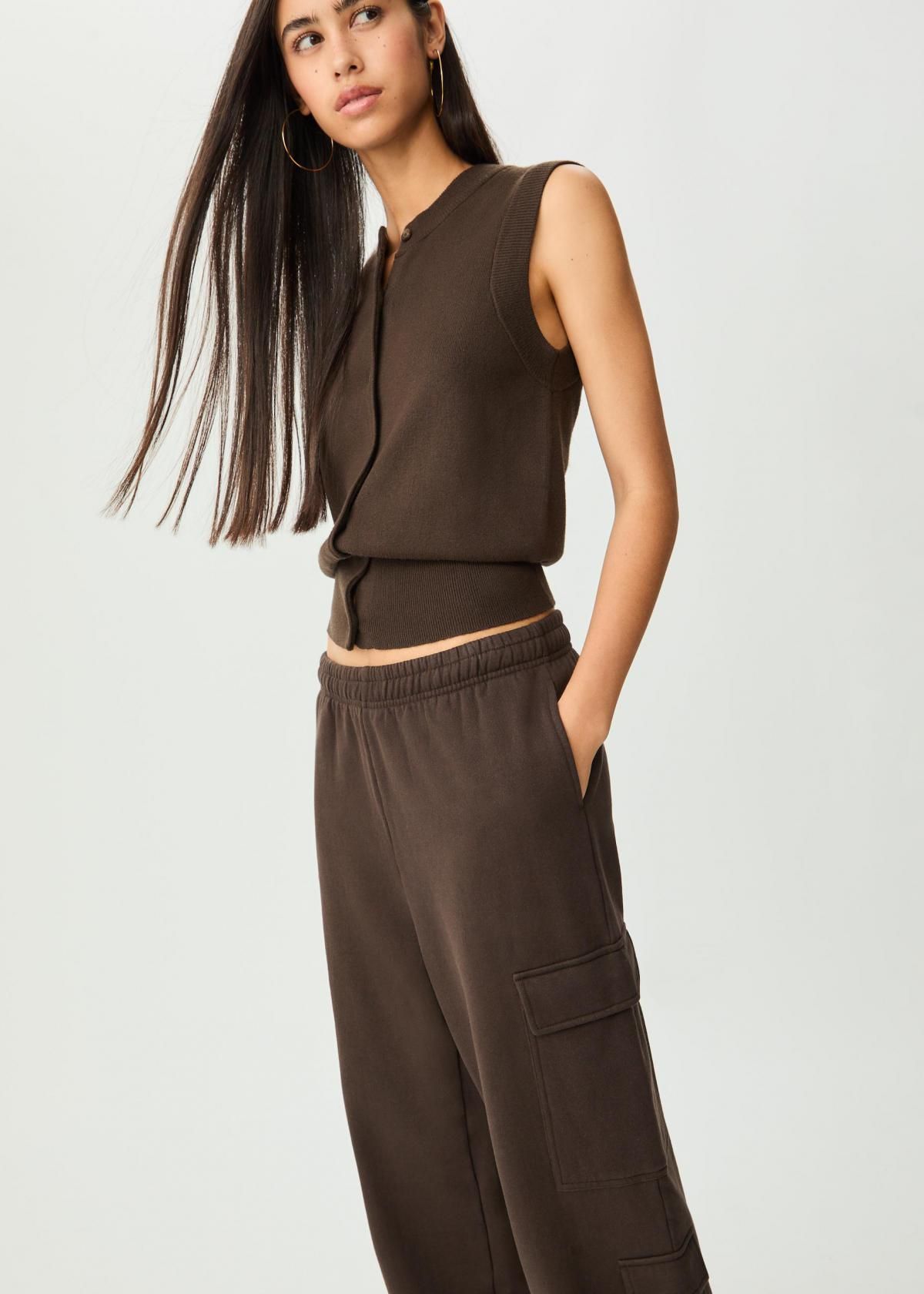 스트라디바리우스 와이드핏 카고 조거 팬츠 8291/100 BROWN - 상세 이미지 2