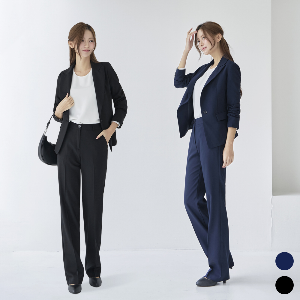 여성 정장 면접 빅사이즈 자켓 슬랙스 셋업 [심플형 바지 세트]