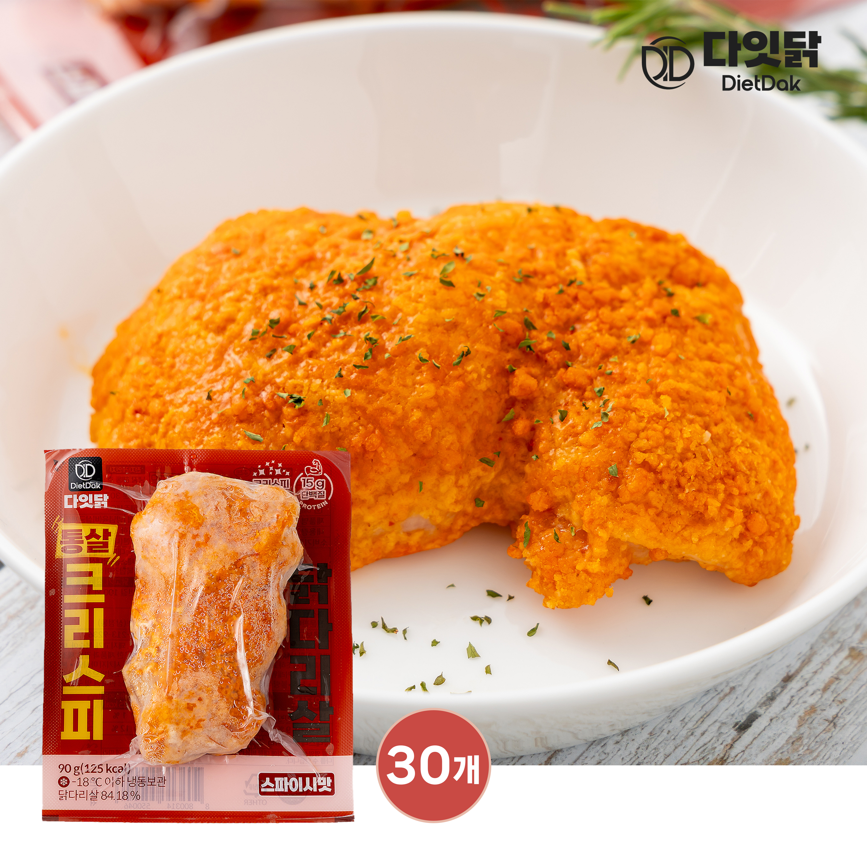 [핫세일] 다잇닭 통살 크리스피 닭다리살 케이준맛, 90g, 30개 - 상세 이미지 4