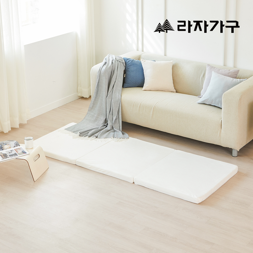 라자가구 에단 벨로아 HR폼 DS 접이식 토퍼 매트리스 소파 캠핑 매트