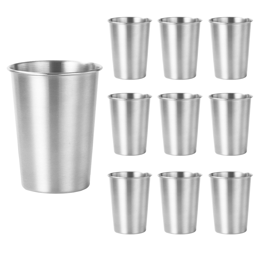 스텐물컵 (스텐컵 500ml-10개) 물잔 500cc 대용량 304 스텐 맥주컵 - 상품 이미지