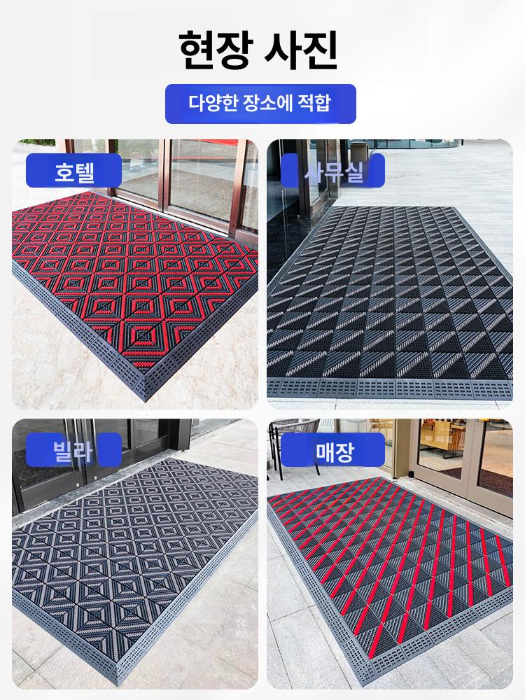 도어 매트 상점 가게 진흙 도어매트 미끄럼방지 대형 단일 헤어라인 헤어라인 B 60cmx90cm - 상세 이미지 4