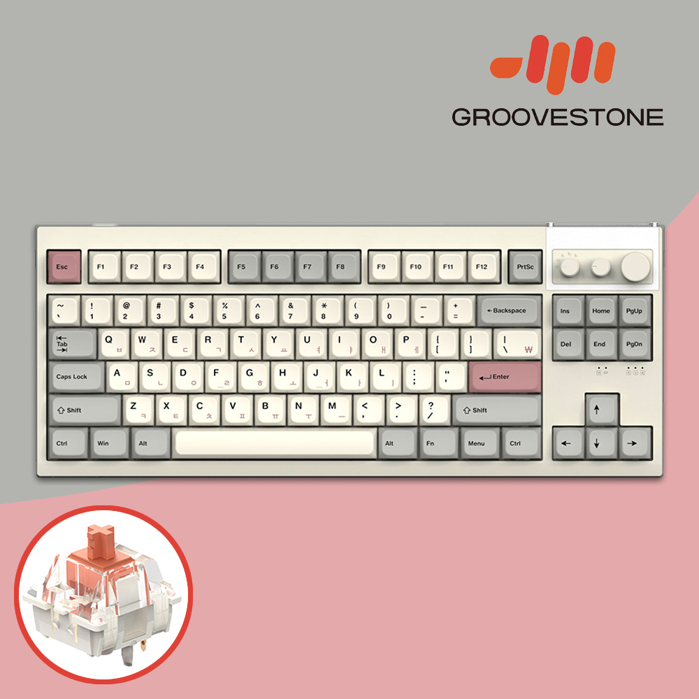 [오브제제공] 엠스톤 그루브스톤 GV8M 8K 무선키보드 라이트P, 저소음 밀키S축, 38g