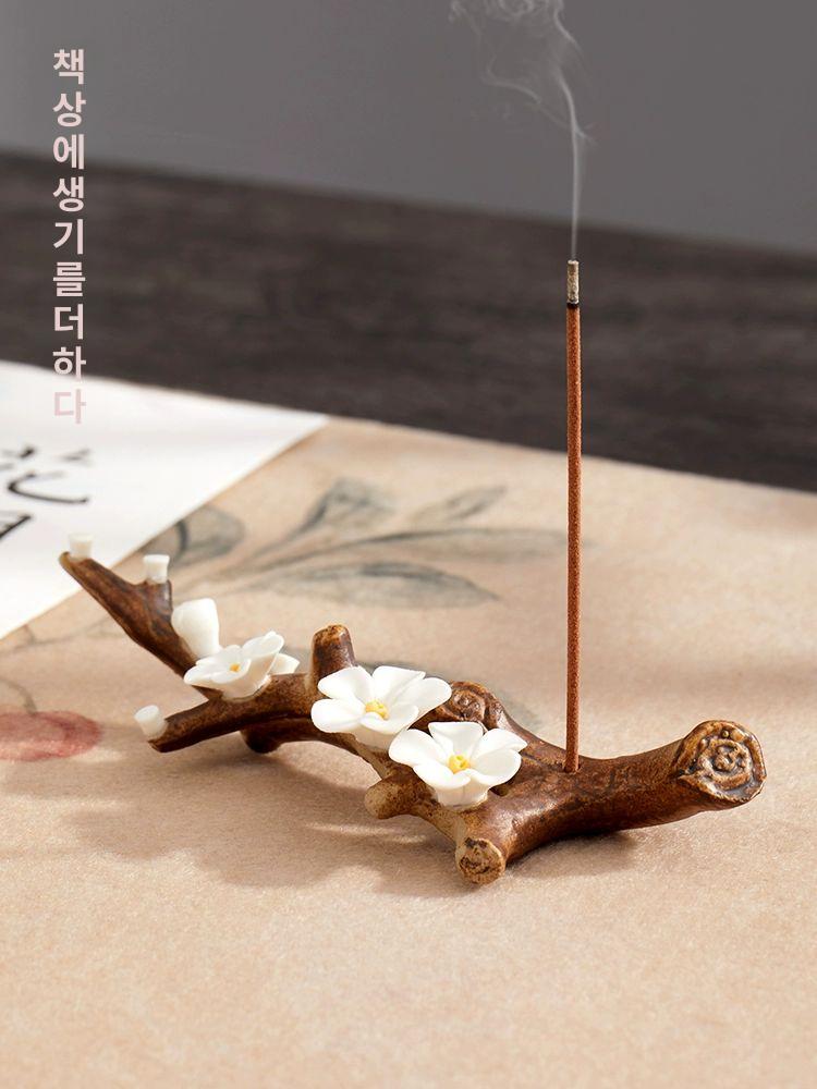 꽃 세라믹 젓가락받침대 홀더 도자기 매화 목련 펜거치대-유란화 - 상세 이미지 5