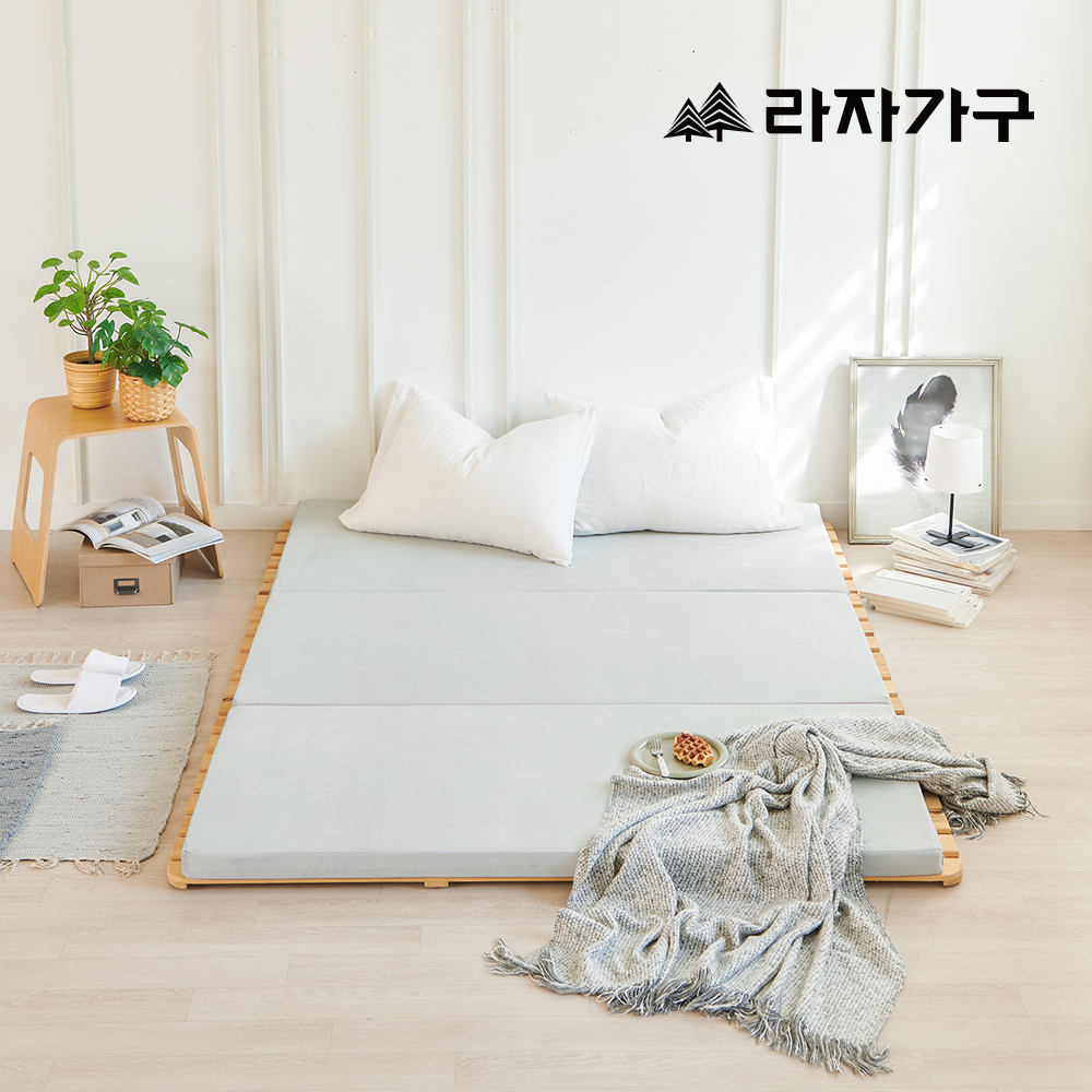 라자가구 에단 벨로아 HR폼 Q 퀸 접이식 토퍼 매트리스 다용도 침대 소파 캠핑 매트