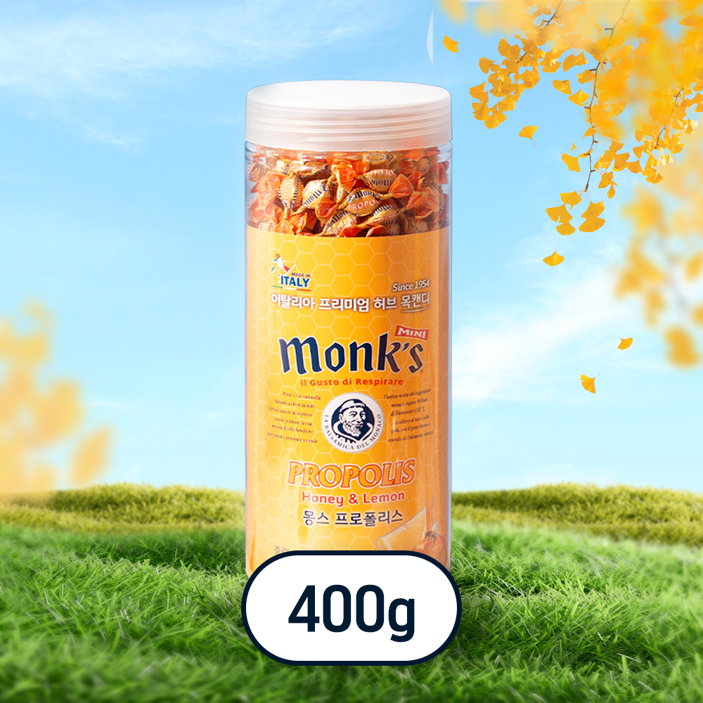 몽스 프로폴리스 캔디 이탈리아 민트 목캔디 박하사탕 400g, 1개 - 상품 이미지