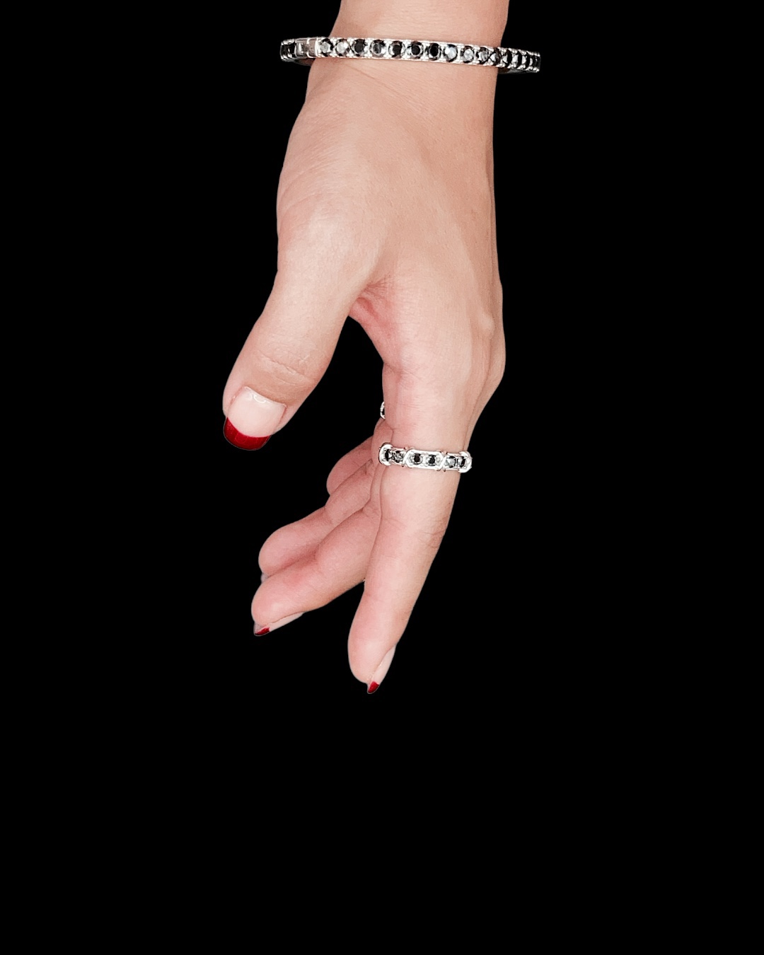 [Black Moissanite Tennis] 올블랙 모이사나이트 테니스 팔찌 S925 데시레아 - 상세 이미지 5