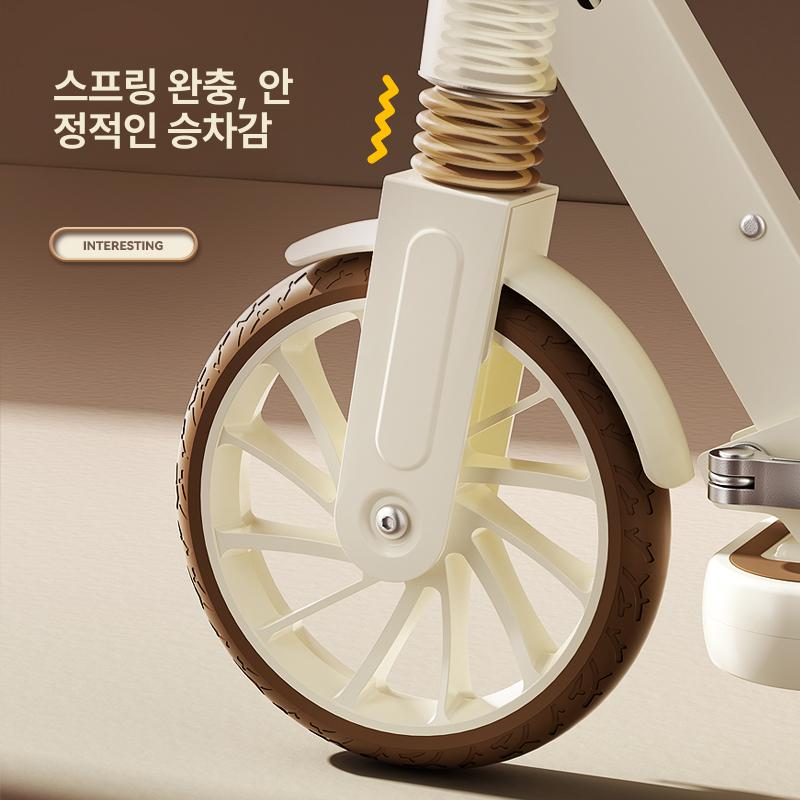 접이식 2바퀴 킥보드 스쿠터 퀵보드 출퇴근 출근 오프로드 두발킥보드 킥보드성인 어텀리프브라운 - 상세 이미지 2