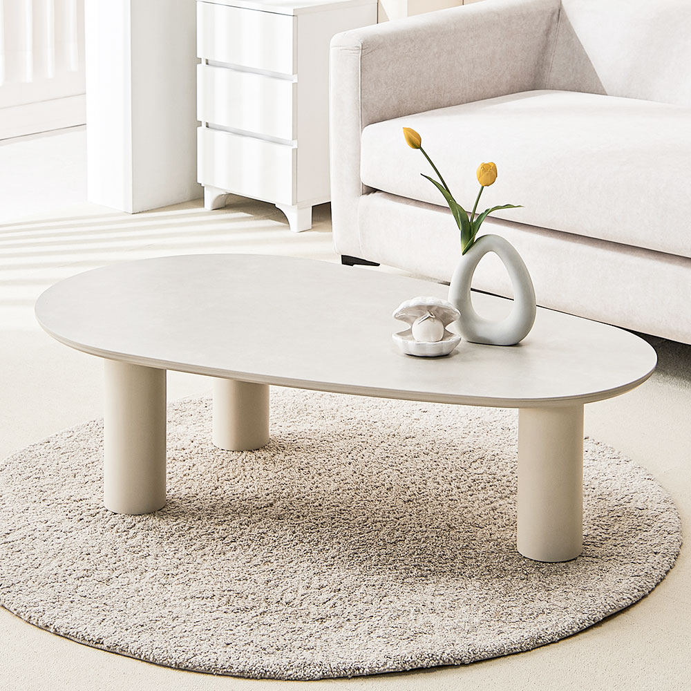 하리 세라믹 좌식 테이블 거실 밥상 소파 식탁 커피 좌탁 타원형 1200