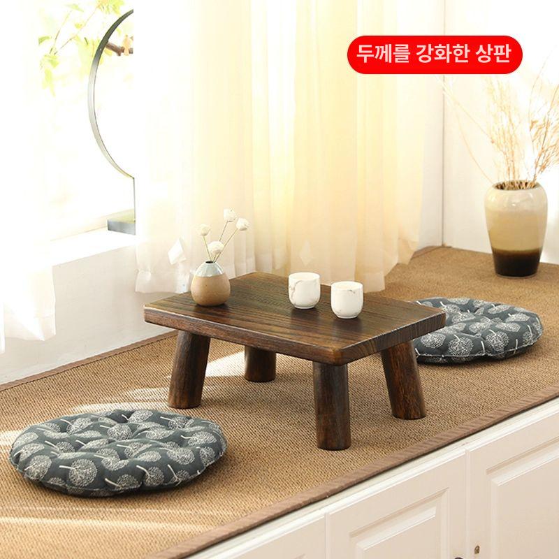 원목좌식테이블 원목좌탁 거실커피테이블 원형 사각 차콜 직사각 소형 50x35x21 - 상세 이미지 2