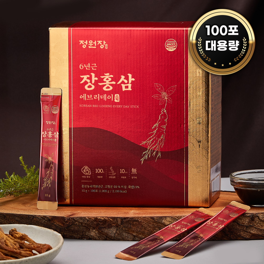 장홍삼 홍삼정 에브리데이 홍삼 스틱 진액 100포 부모님 수험생 선물 1kg, 1개 - 상품 이미지