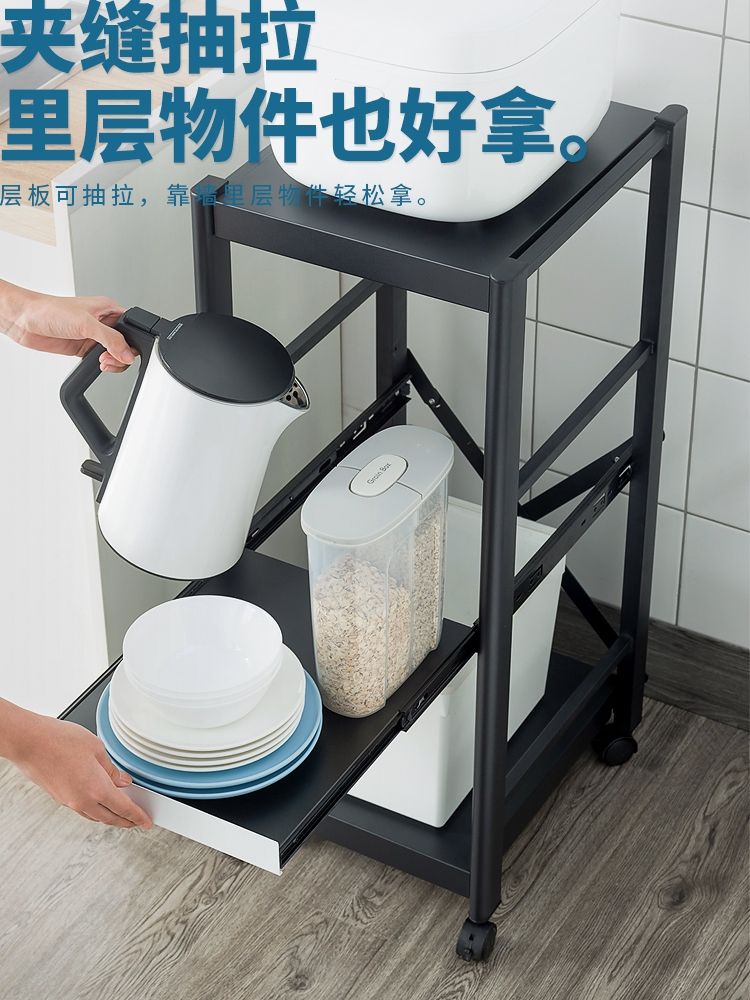 밥솥 레일 선반 오븐 수납장 철제 다이 보관대 렌지대 - 상세 이미지 3