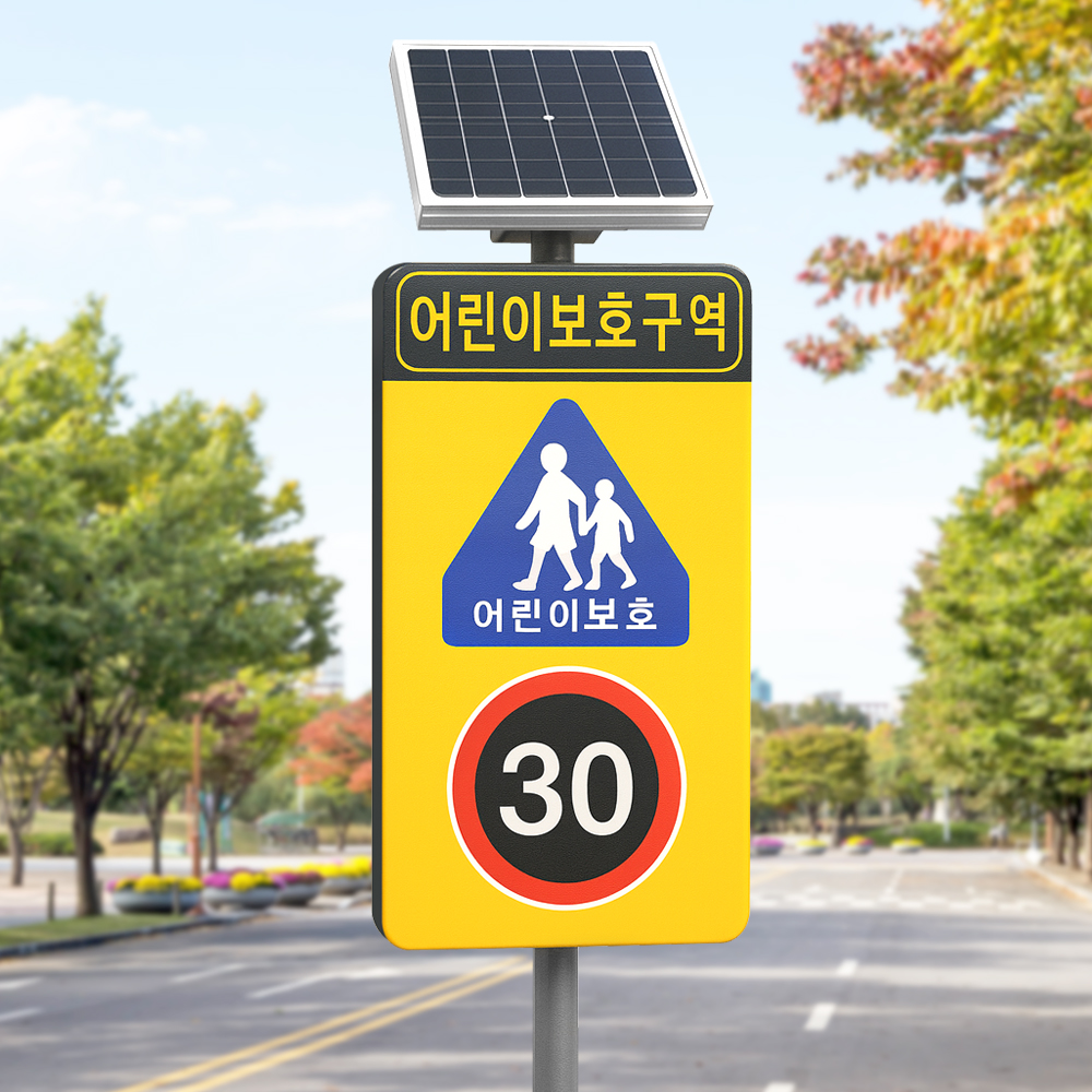 쏠라 발광형 LED 태양광 광섬유 갈매기 표지판 간판 솔라 도로 차량 위험 표시 교통 안전 - 상세 이미지 4