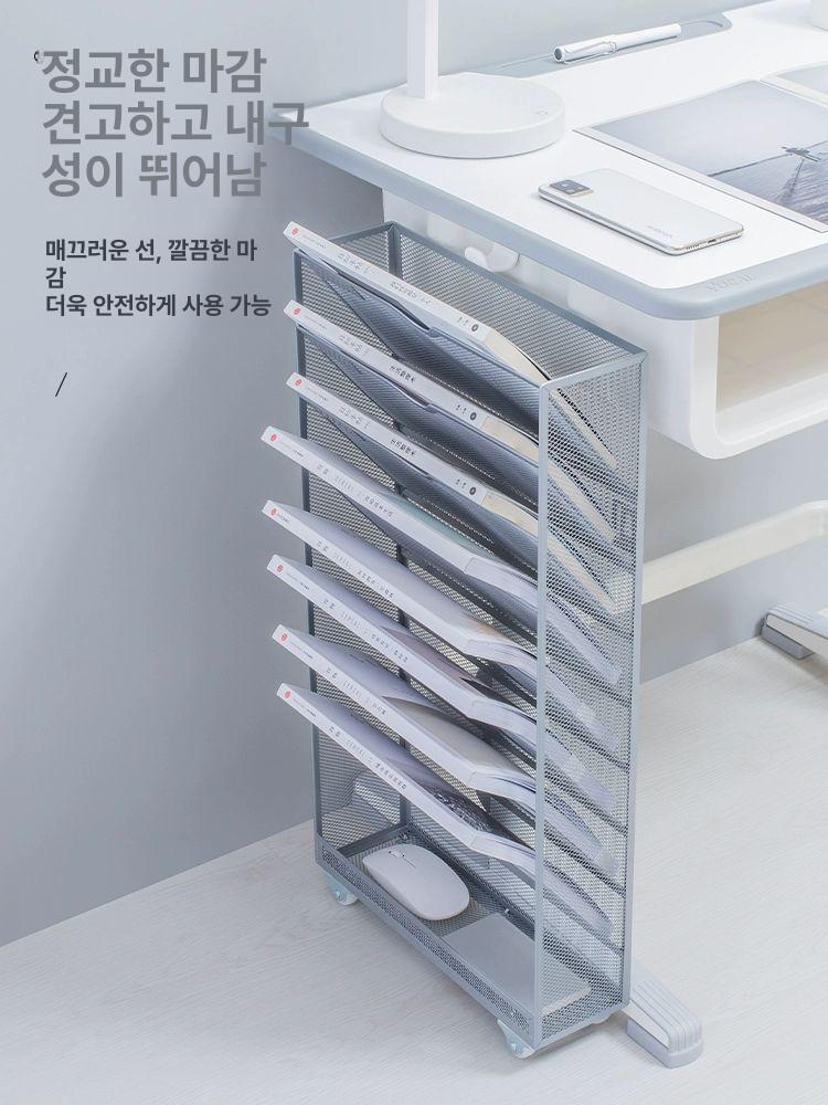 서류 보관함 정리함 오픈형 박스 상자 사무실 6단계 금속 책장-블랙 - 상세 이미지 2