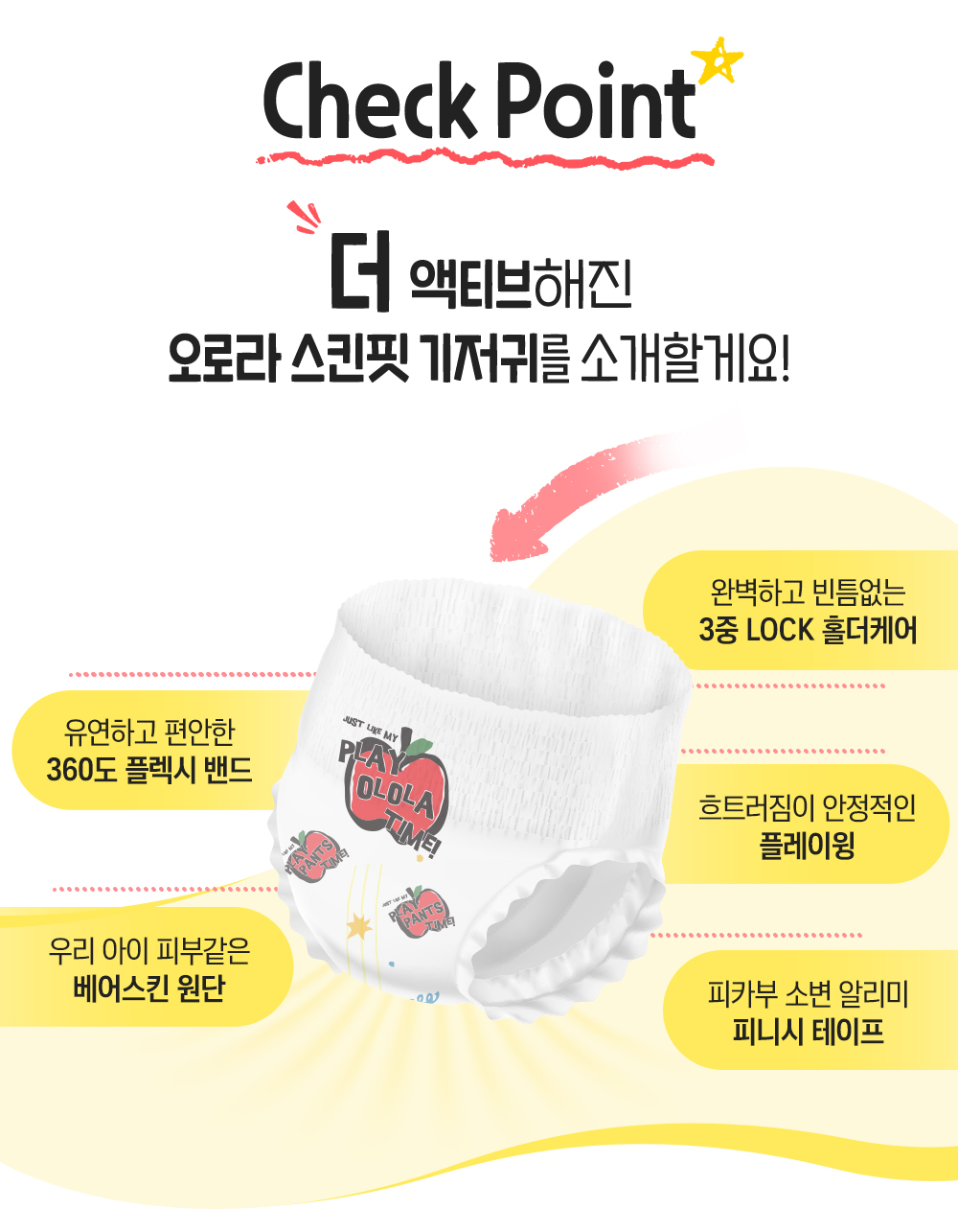 N도착배송 오로라 스킨핏 플레이 팬티형 8팩(4팩+4팩) 낮밤기저귀 초슬림기저귀 (대형 특대 점보) 플레이윙 활동적인아기추천 - 상세 이미지 3
