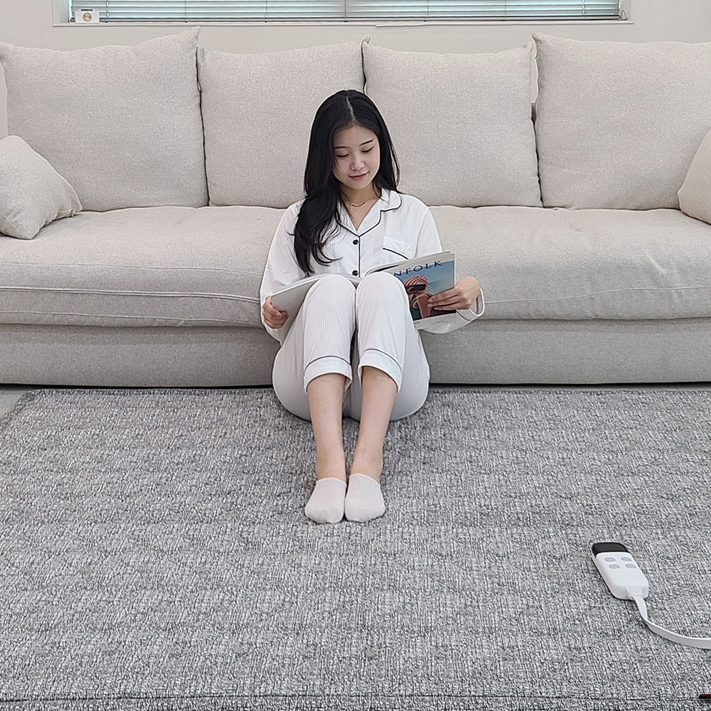 한일 카본 탄소매트 전자파없는 전기 온열매트 장판 2인용 1인용 MS 그레이