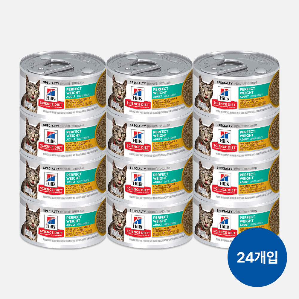 힐스 고양이사료 어덜트 퍼펙트 웨이트 스튜 82g 주식 습식캔 x 24개
