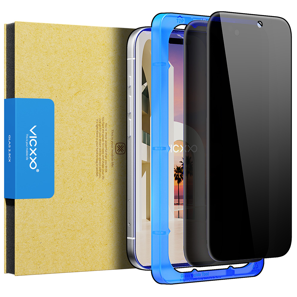 빅쏘 2.5CX 사생활 보호필름 강화유리 아이폰17 프로 맥스, 2매입