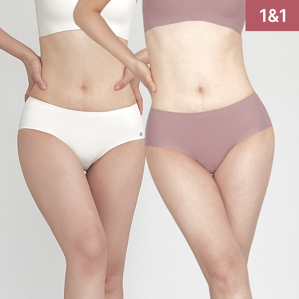 슬림9 심리스 뉴베이직 컴팩트 노라인 네모팬티 2일팩 - 메인 이미지