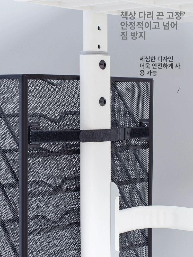 서류 보관함 정리함 오픈형 박스 상자 사무실 6단계 금속 책장-블랙 - 상세 이미지 3