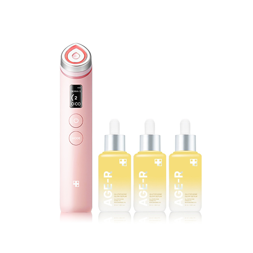 메디큐브 에이지알 부스터 프로(핑크 한정판)+글루타치온 앰플 3개