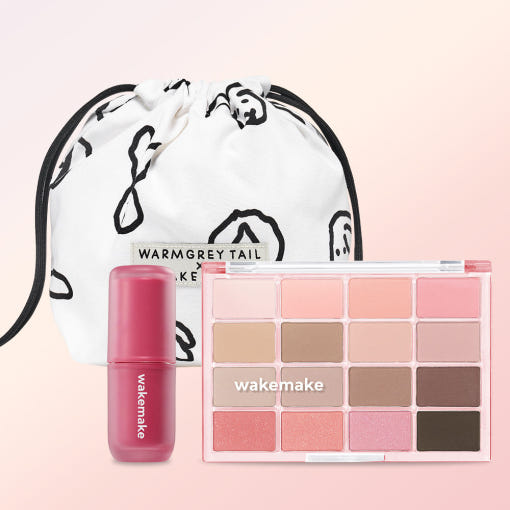 [SET] 웨이크메이크 소프트 블러링 아이 팔레트 14g + 워터 블러링 레이어 틴트 4.6g 2종 세트 (증정: 버니버니 파우치)