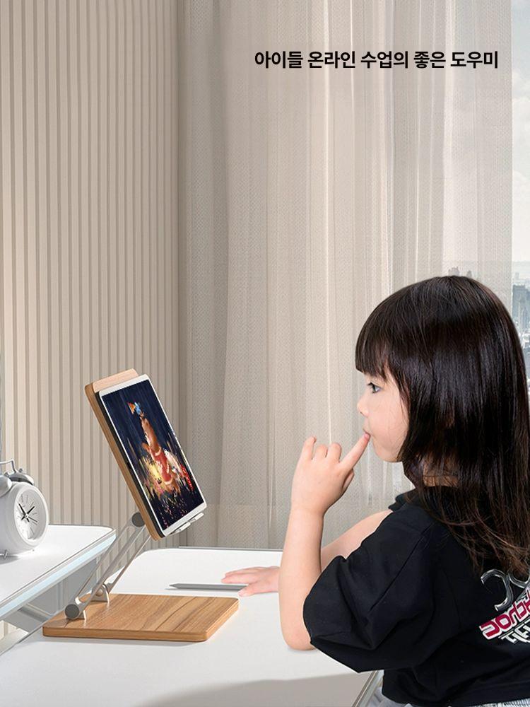 테블릿거치대 거치대 우드 각도조절 그림 작업 벽등 각도 인테리어 작업대 스케치 애플 실버 전체 시리즈 태블릿 노트북 - 상세 이미지 4