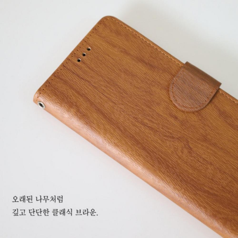 카드 지갑형 폰케이스 우드패턴 레드, 갤럭시와이드4 SM-A205S - 상세 이미지 5