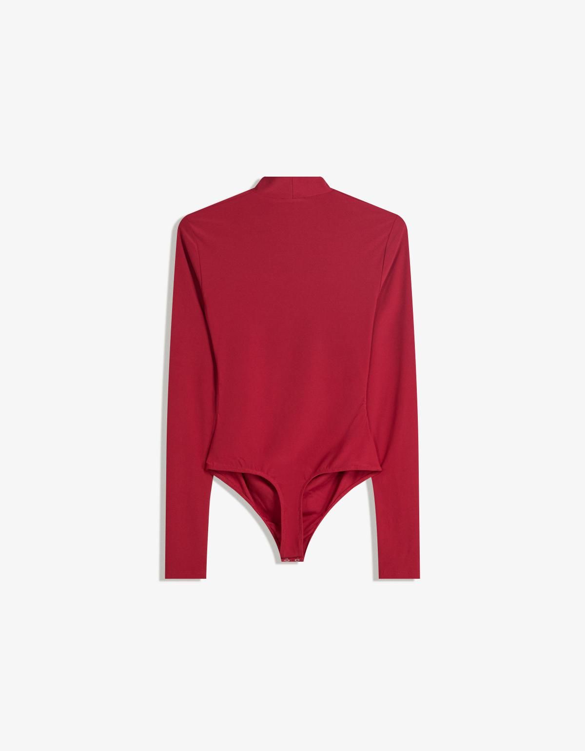 버쉬카 트렌디 레드 하이넥 슬림핏 긴팔 바디수트 8904/714 RED - 상세 이미지 2