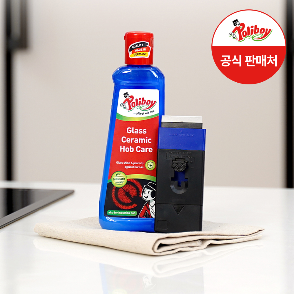 폴리보이 인덕션 하이라이트 청소 클리너 세정제 전용 스크래퍼 포함 세트 - 상품 이미지