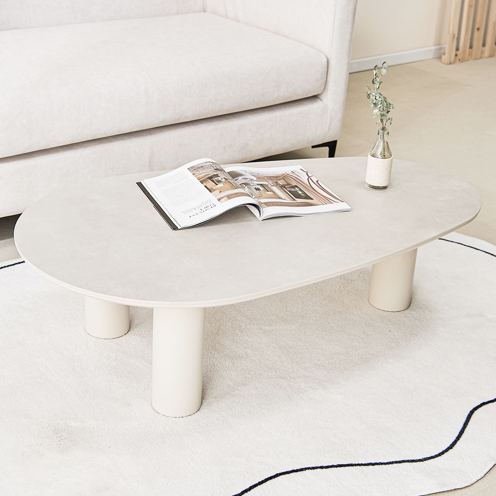 하리 세라믹 좌식 테이블 거실 밥상 소파 식탁 커피 좌탁 타원형 1200