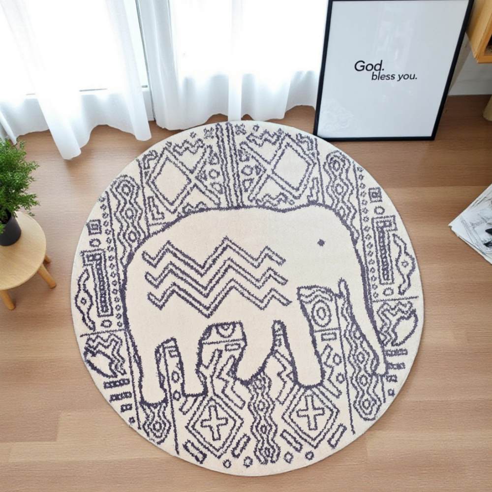 홈집합 주방 욕실 발매트 현관 매트 러그 크림화이트, 100x100cm - 상품 이미지