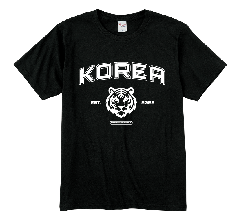 코리아타이거 면 반팔티 데일리 기본티 남여공용 캐주얼  티셔츠 VER.3 - 상세 이미지 2