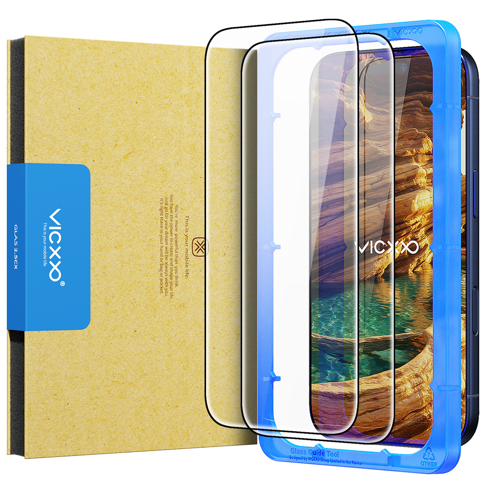 빅쏘 2.5CX 지문인식 강화유리 액정보호필름 아이폰17 프로, 2매입