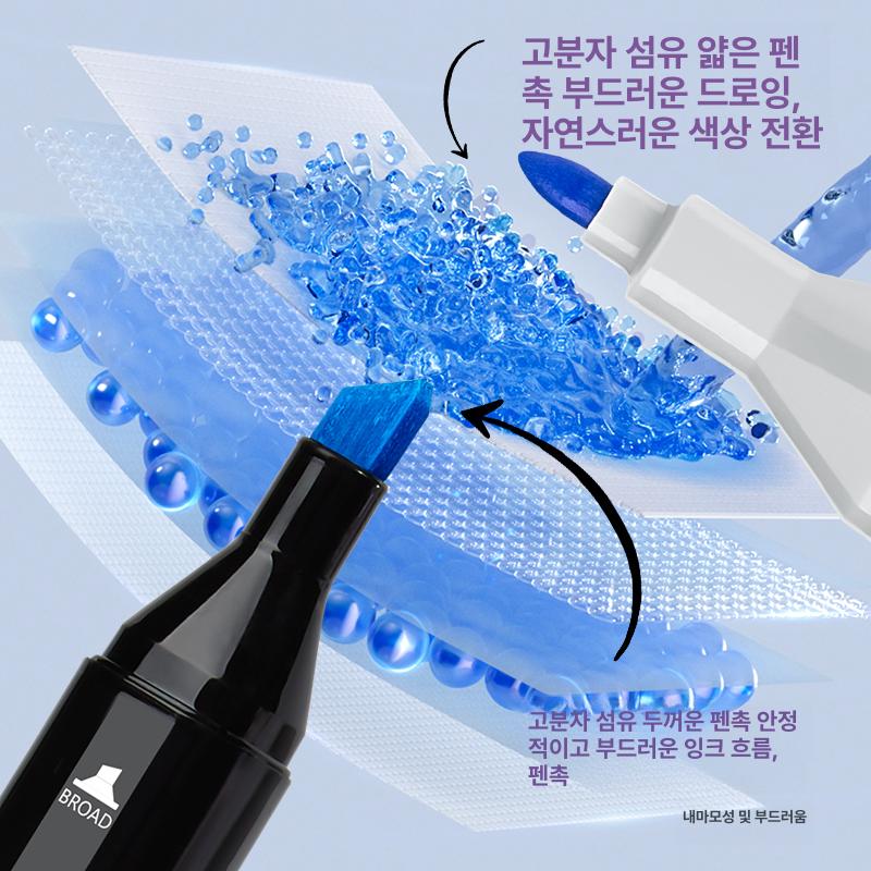 컬러마카 80색 120색 브러쉬마카 마카펜 일러스트 마카60색 마카80색 미술 예체능 방수 가죽 애니메이션용 80색+8개 업그레이드 고해상도 색상 - 상세 이미지 3