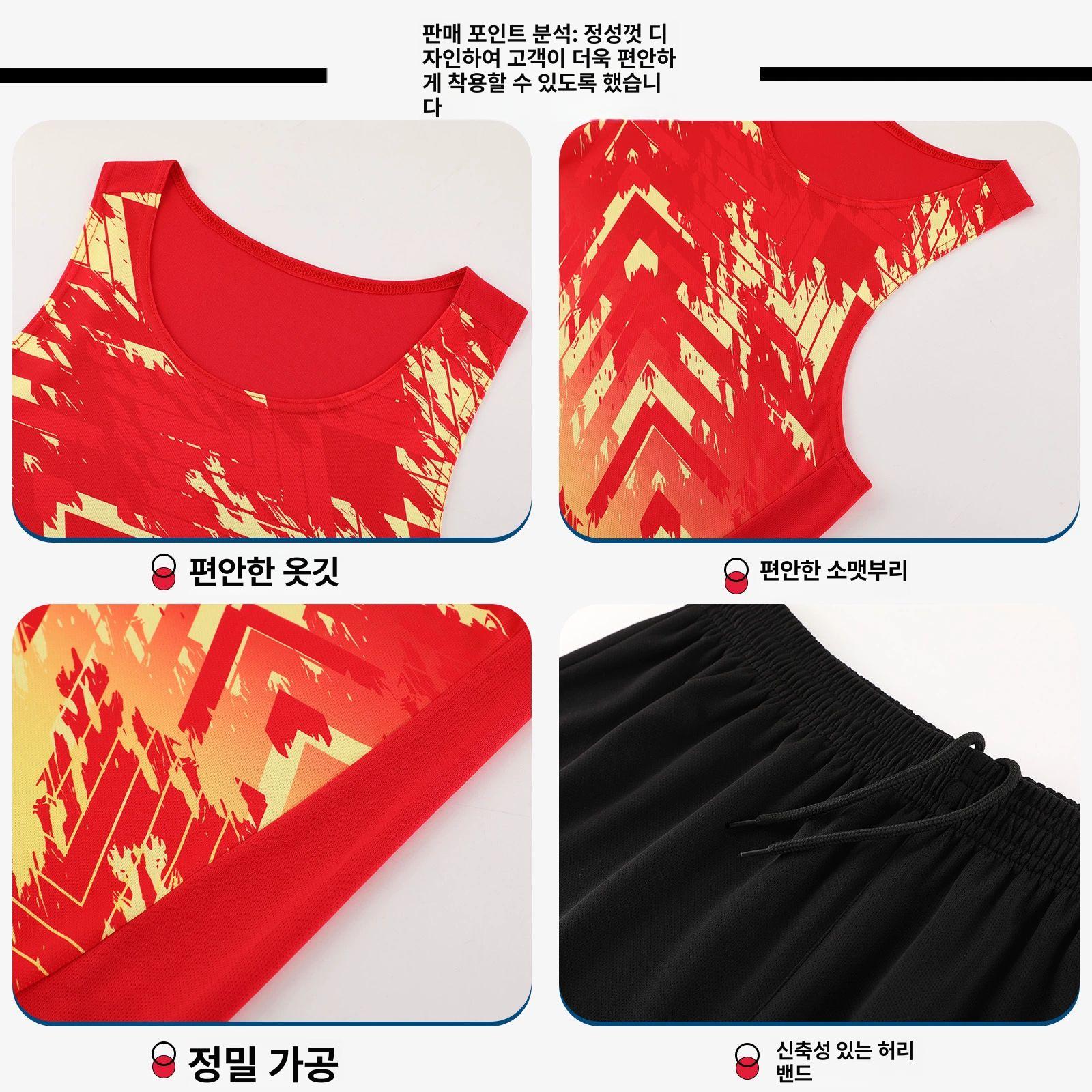 마라톤 복장 런닝 러닝쇼츠 경량 러닝팬츠 조깅 팬츠 운동복 트레이닝바지 트레이닝복 D2201 남성용 레드 M - 상세 이미지 2
