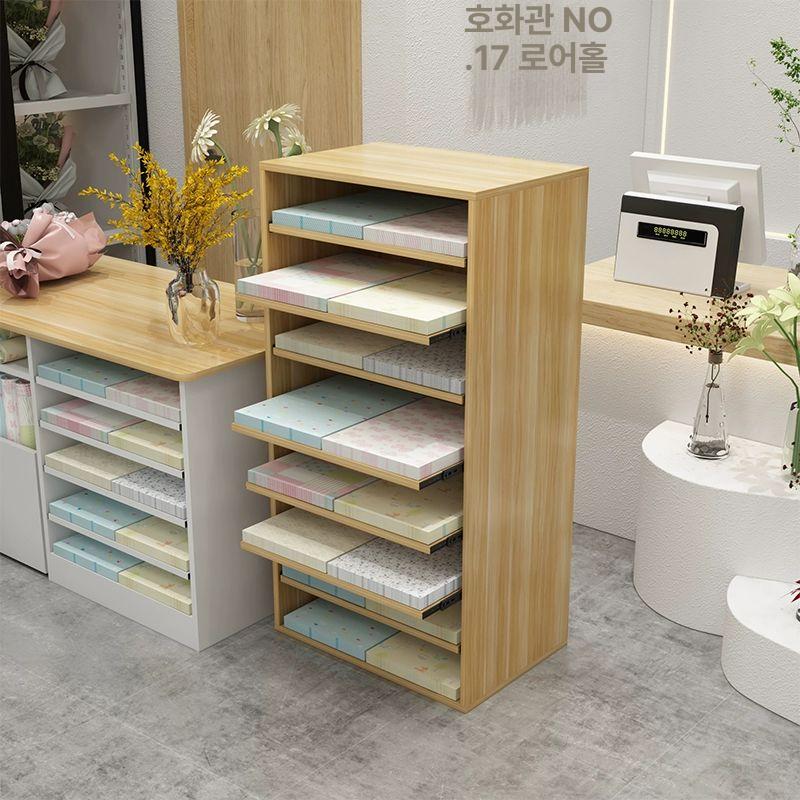 스케치북 수납장 도화지 파일 지류함 도면 정리함 문구점 화방 꽃집 종이 서류 미술장 정리대 화이트 42cm 미포함 - 상세 이미지 5