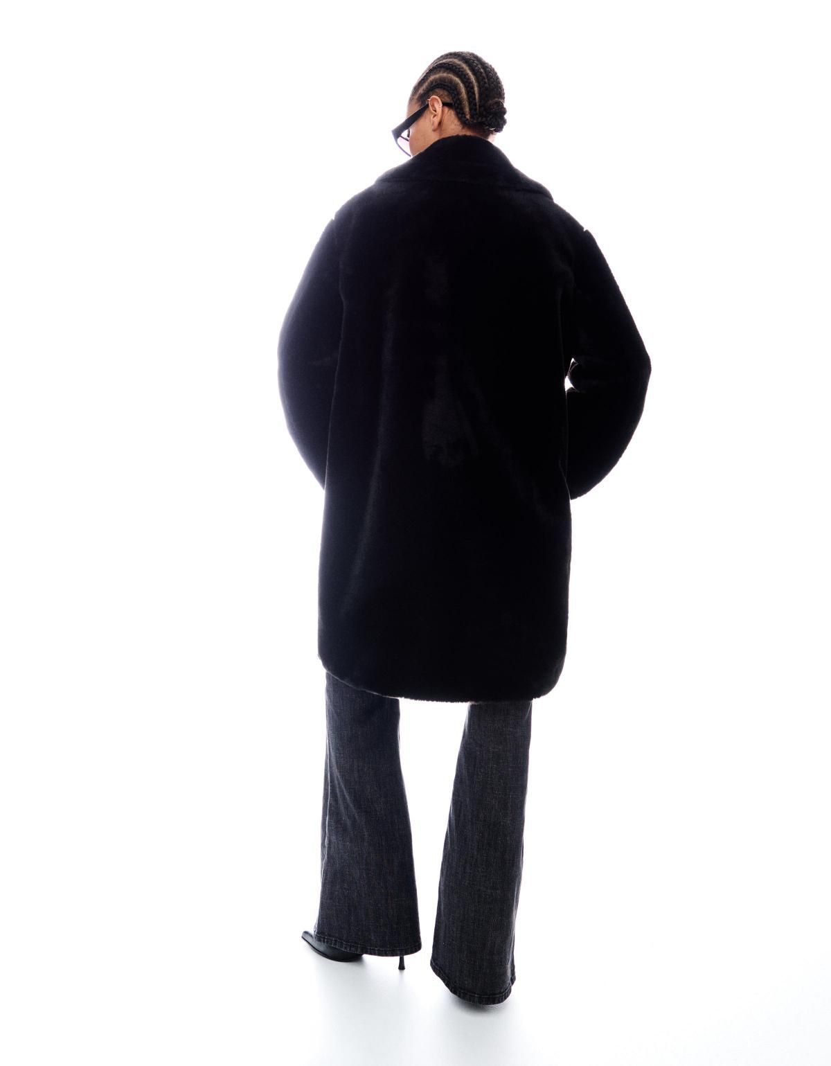 버쉬카 블랙 페이크 퍼 롱 코트 6898/741 BLACK - 상세 이미지 2