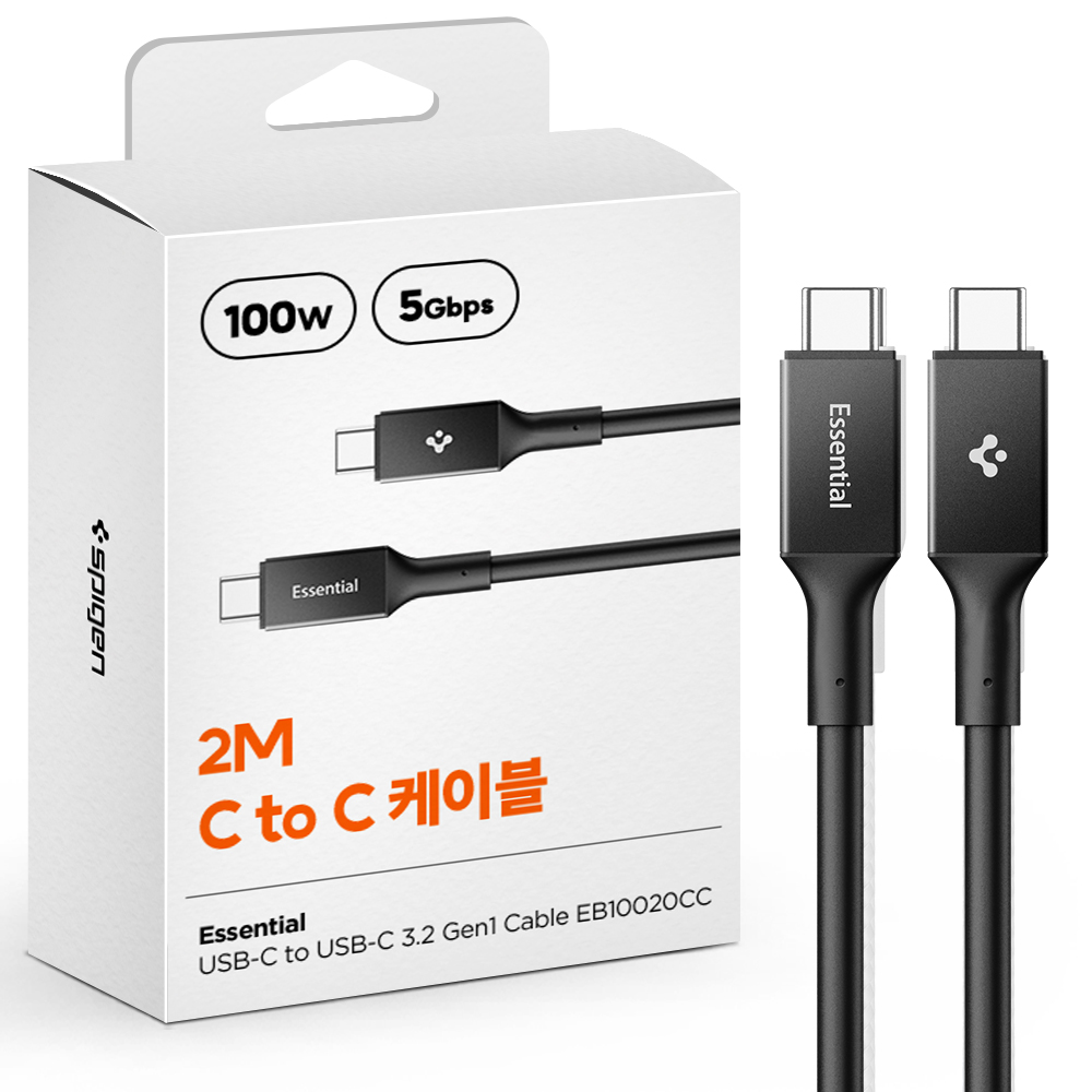 슈피겐 100W USB C to C타입 PD 초고속 충전 케이블 2m