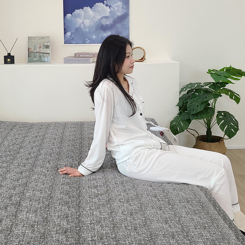 한일 카본 탄소매트 전자파없는 전기 온열매트 장판 2인용 1인용 MS 그레이