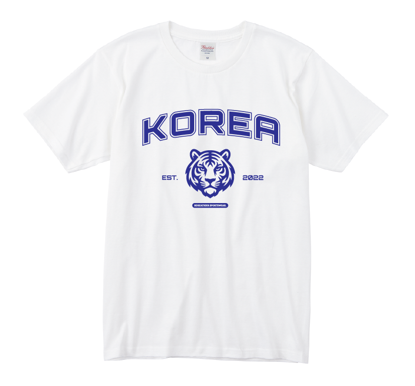 코리아타이거 면 반팔티 데일리 기본티 남여공용 캐주얼  티셔츠 VER.3 - 상세 이미지 4