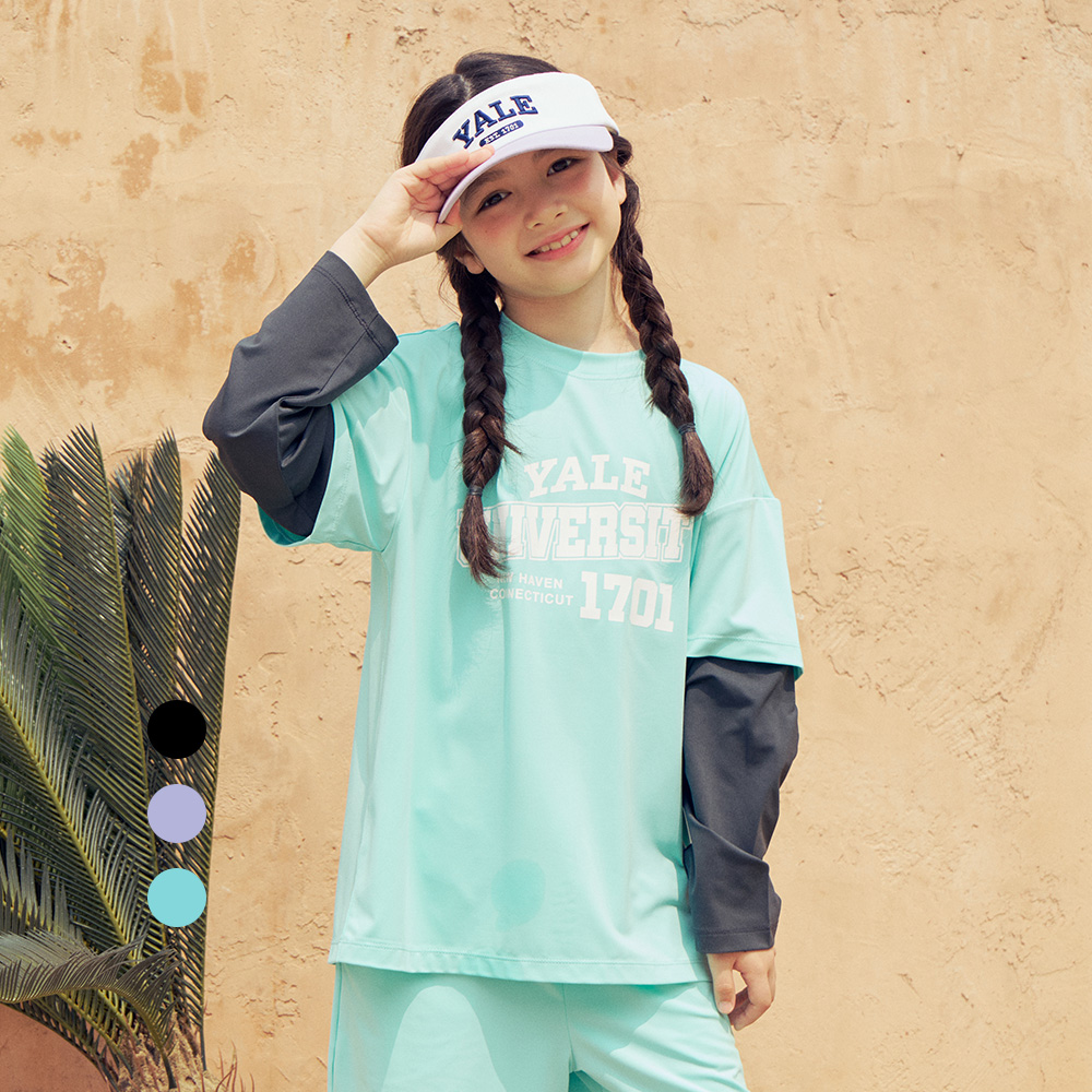 예일키즈 솔리드 유니버시티 아쿠아 래쉬가드 티셔츠 A5M040 - 메인 이미지