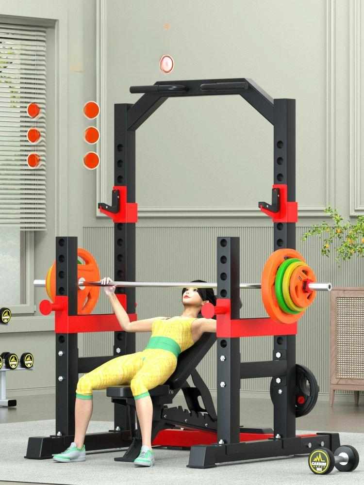 가정용 벤치 프레스 랙 바벨 스쿼트 실내 파워 역기 50kg 케이스 바벨 포함 1.85m - 상품 이미지