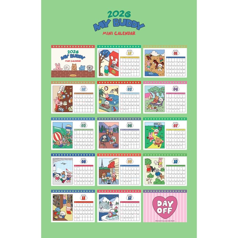 26년달력 귀여운 미니달력 탁상 2026 마이버디 작은 데스크 캘린더 스케줄러 - 상세 이미지 4